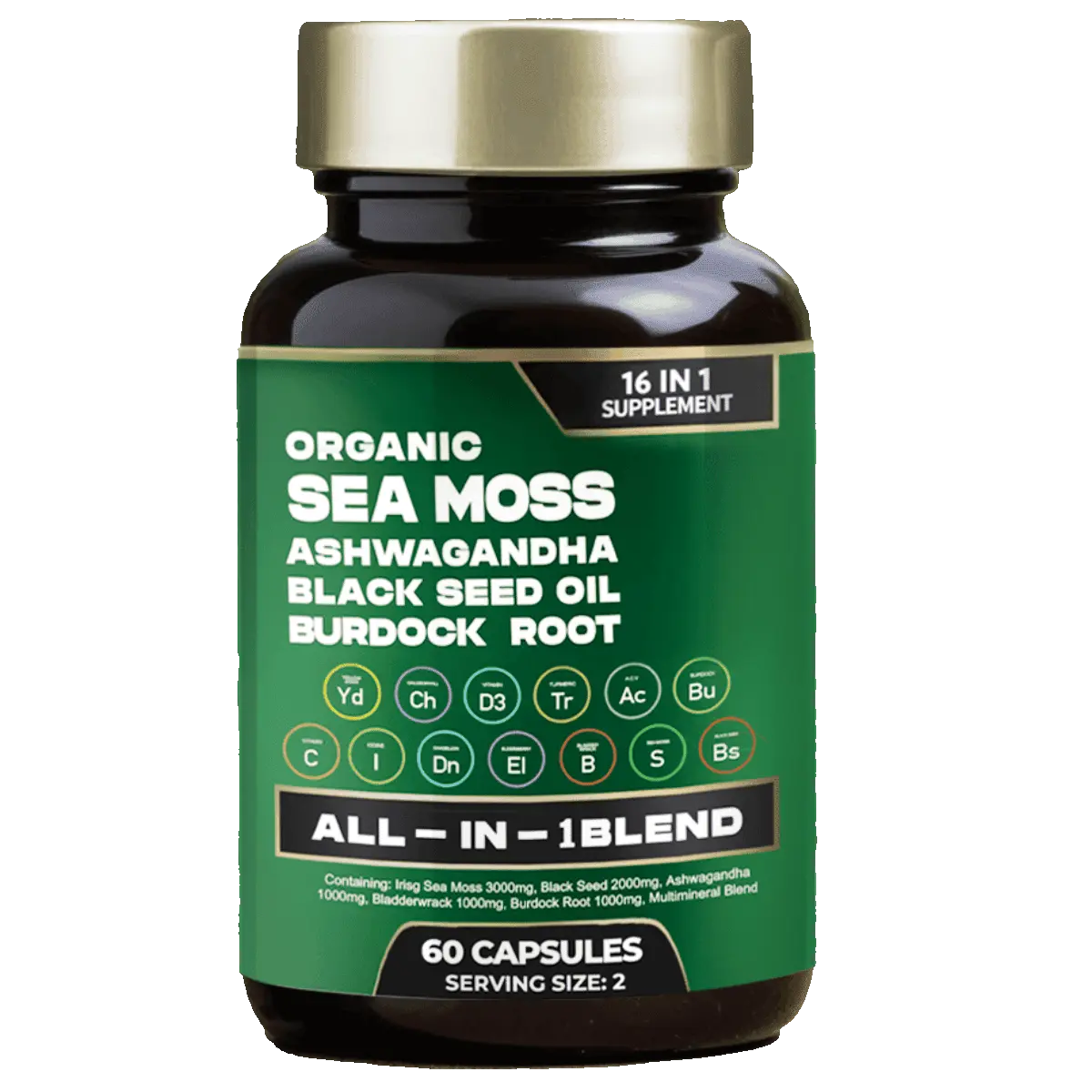 TrueVital™ — 16-in-1 Organic Sea Moss Complex (60ct)